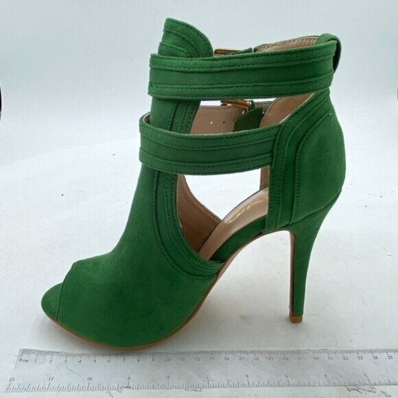 XYD Women Peep Toe Ankle Bootie High Heels Buckled Double Straps Cutout Fashion - Picture 2 of 7